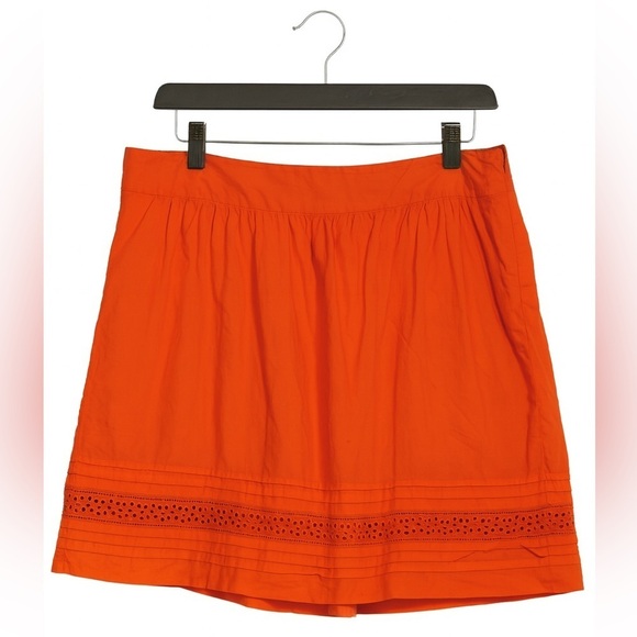 Ann Taylor Dresses & Skirts - Ann Taylor Loft Women’s Size 12 A-Line Tangerine Eyelet Cotton Skirt Cottagecore